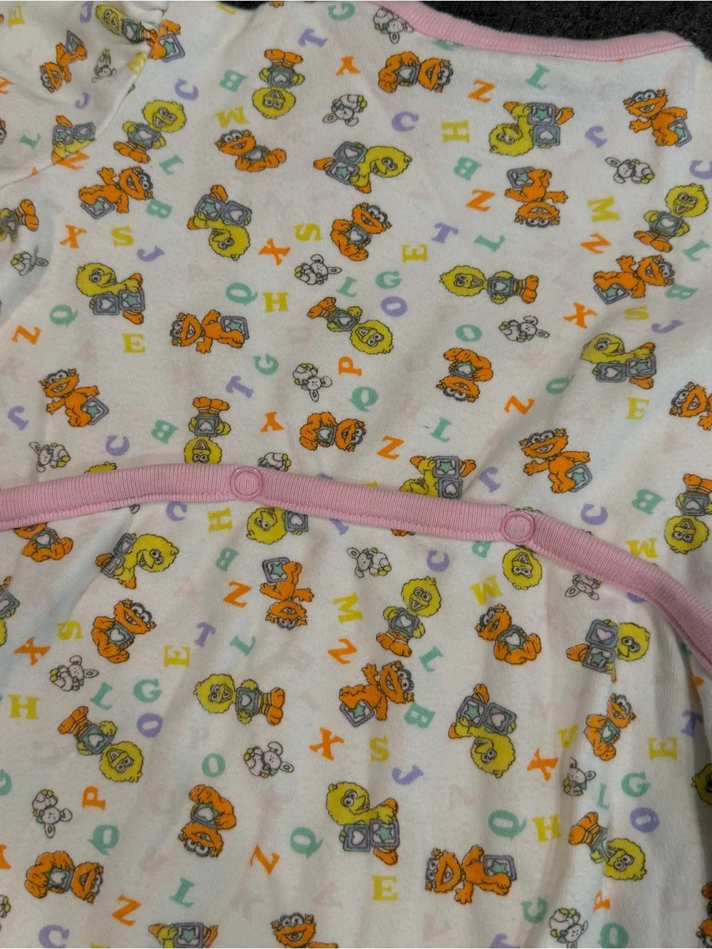 Vintage Sesame Street big bird pajama one piece outfit 6/9 month baby girl